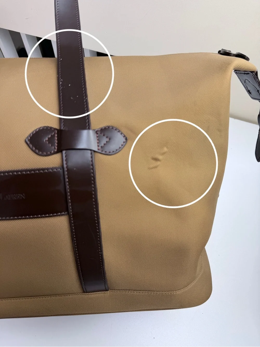 Vintage Polo Ralph Lauren Luggage Duffel Weekender Bag Tan